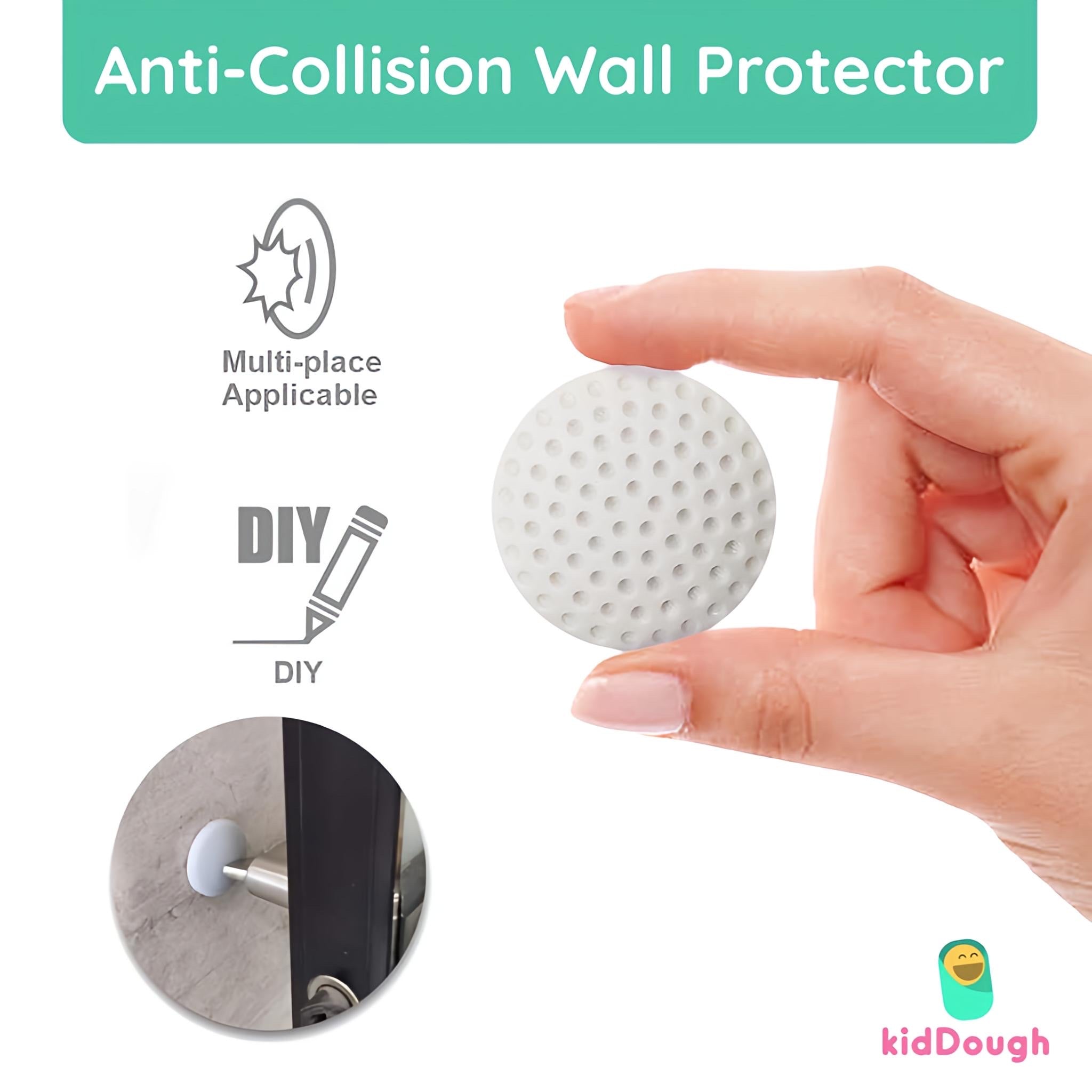 KidDough Door Stopper Bumper, Wall and Door Protector, Noise Reduction, Door Handle Knob Wall Shield Bumper Guard for Wall - Anti - Collison Silent Pads