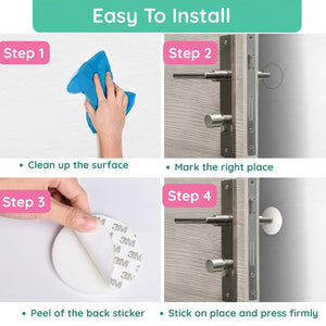 KidDough Door Stopper Bumper, Wall and Door Protector, Noise Reduction, Door Handle Knob Wall Shield Bumper Guard for Wall - Anti - Collison Silent Pads