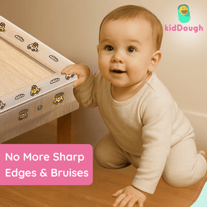 KidDough Edge Protector - 2M Baby Safety Strip, Transparent Car Print - PrintedEdgeProtector(CarPrint)