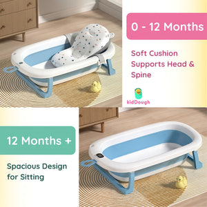 Kiddough Foldable Baby Bathtub Blue | The Mom Store - Baby Safety