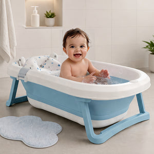 Kiddough Foldable Baby Bathtub Blue | The Mom Store - Baby Safety