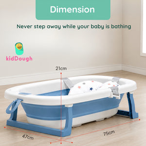 Kiddough Foldable Baby Bathtub Blue | The Mom Store - Baby Safety