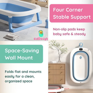 KidDough Foldable Baby Bathtub for Babies, Blue | The Mom Store - Baby Safety