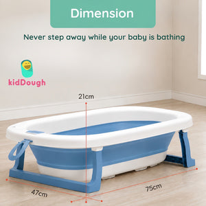 KidDough Foldable Baby Bathtub for Babies, Blue | The Mom Store - Baby Safety