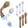 KidDough Furniture Safety Locks for Kids - Pack of 4 Beige + 4 White Locks - 4Beige+4WhiteLocks