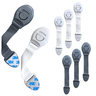 KidDough Furniture Safety Locks for Kids - Pack of 4 Grey+4 White Locks - 4Grey+4WhiteLocks