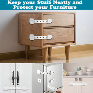 KidDough Furniture Safety Locks for Kids - Pack of 4 Locks, Double Lock System - Duallocks
