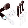 KidDough Furniture Safety Locks for Kids - Pack of 4 White + 4 Brown Locks - 4White+4Brown