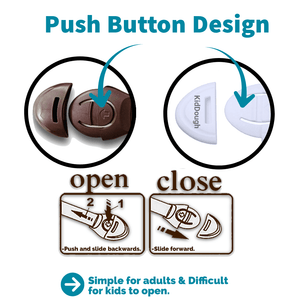 KidDough Furniture Safety Locks for Kids - Pack of 4 White + 4 Brown Locks - 4White+4Brown