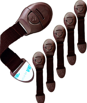 KidDough Furniture Safety Locks for Kids - Pack of 6 Brown Locks - 6BrownLocks