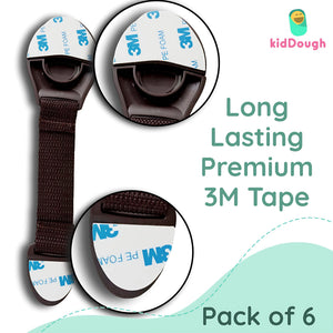KidDough Furniture Safety Locks for Kids - Pack of 6 Brown Locks - 6BrownLocks