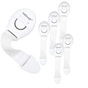 KidDough Furniture Safety Locks for Kids - Pack of 6 White Locks - 6WhiteLocks