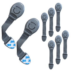 KidDough Furniture Safety Locks for Kids - Pack of 8 Grey Locks - 8GreyLocks
