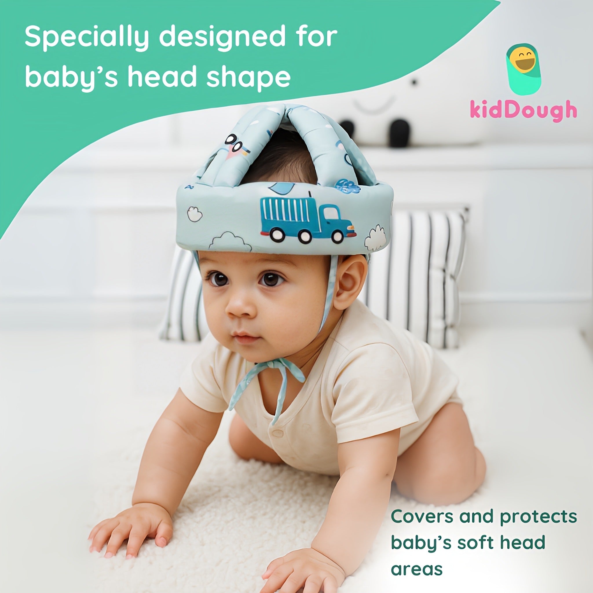 Kiddough Head Protector for Baby Safety | 6 Months - 3 Years, Baby Safety Helmet with Soft Cushion - Baby Safety