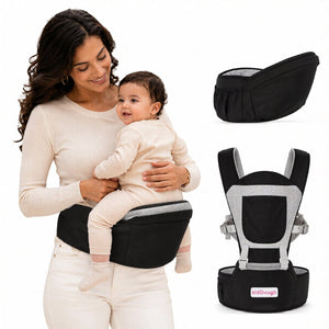 Kiddough Hip Seat Baby Carrier for 0 to 3 yrs with Adjustable Shoulder Straps | Breathable Mesh Fabric | Sling Baby Carrier with Storage Pockets | Adjustable New-Born to Toddler Carrier - Baby Carrier