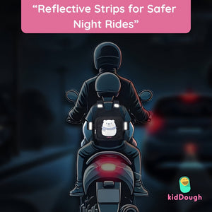 KidDough Kids Safety Harness Belt for Two Wheelers with Storage (Black) - Baby Safety