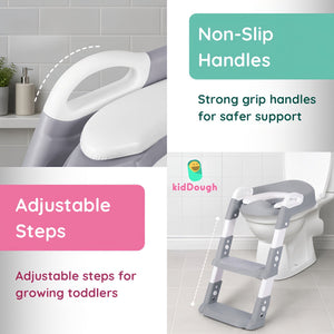 KidDough Potty Seat with Ladder Grey | The Mom Store - Baby Safety