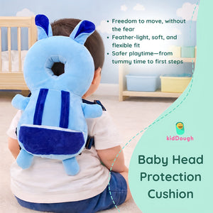KidDough Rabbit Head Protector Backpack Blue | The Mom Store - Baby Safety