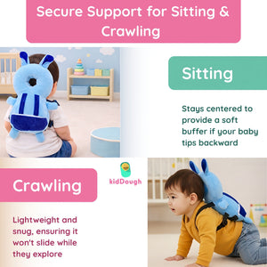 KidDough Rabbit Head Protector Backpack Blue | The Mom Store - Baby Safety