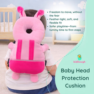 KidDough Rabbit Head Protector Backpack Pink | The Mom Store - Baby Safety