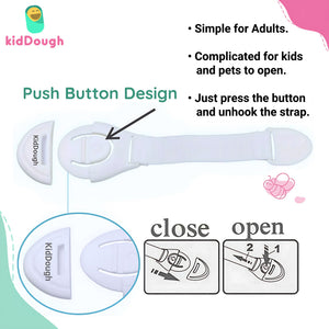 KidDough Safety Locks for Kids - Pack of 2White+2Brown+2Beige+2 Grey Locks - MixLocks