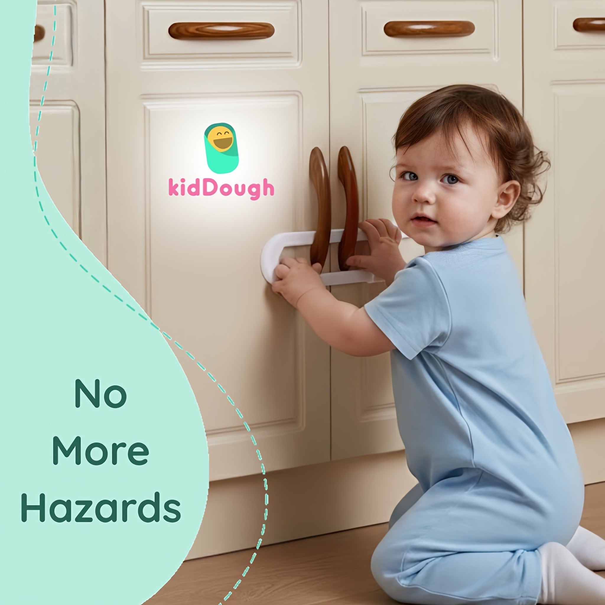 Kiddough U Shape Baby Safety Security Cupboard, Drawer, Cabinet Lock for Child, Infant & Kids - Baby Safety
