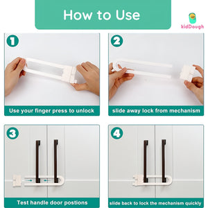 Kiddough U Shape Baby Safety Security Cupboard, Drawer, Cabinet Lock for Child, Infant & Kids - Baby Safety