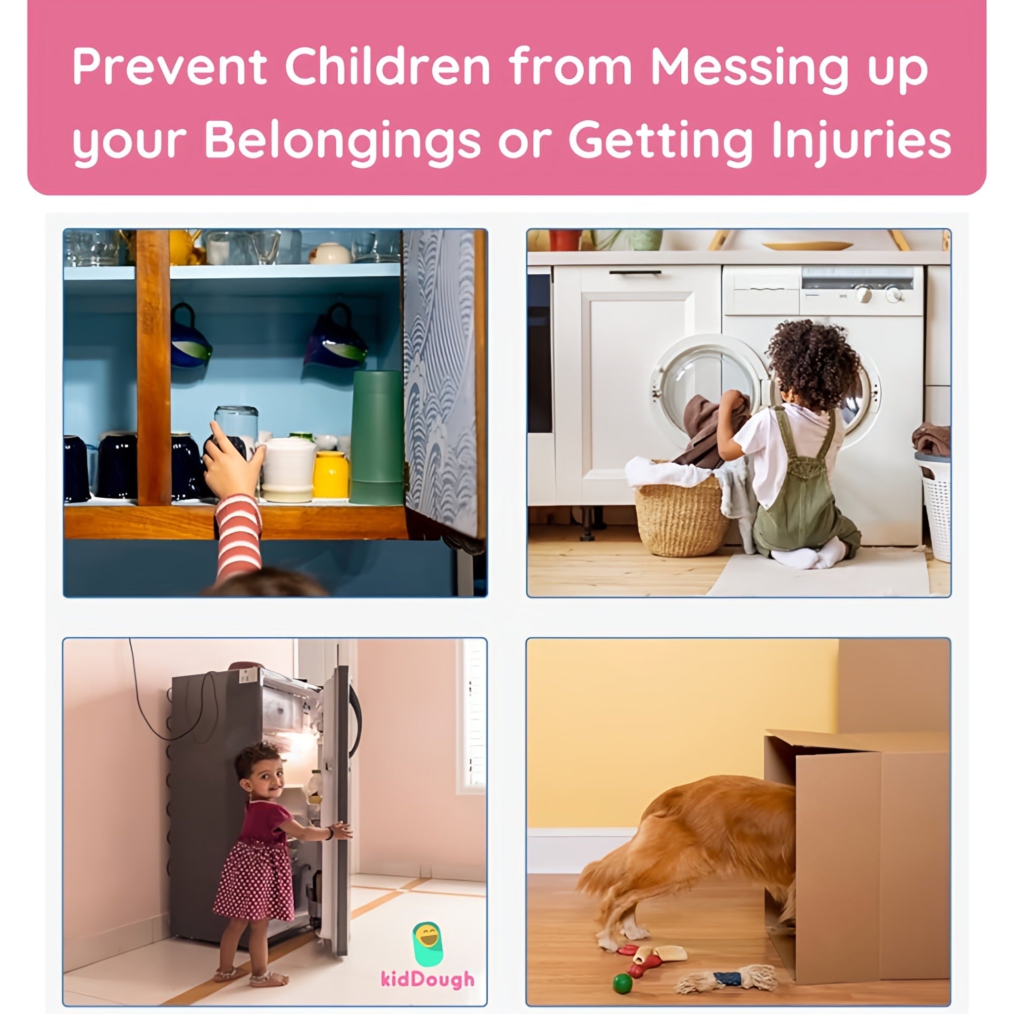 Kiddough U Shape Baby Safety Security Cupboard, Drawer, Cabinet Lock for Child, Infant & Kids - Baby Safety