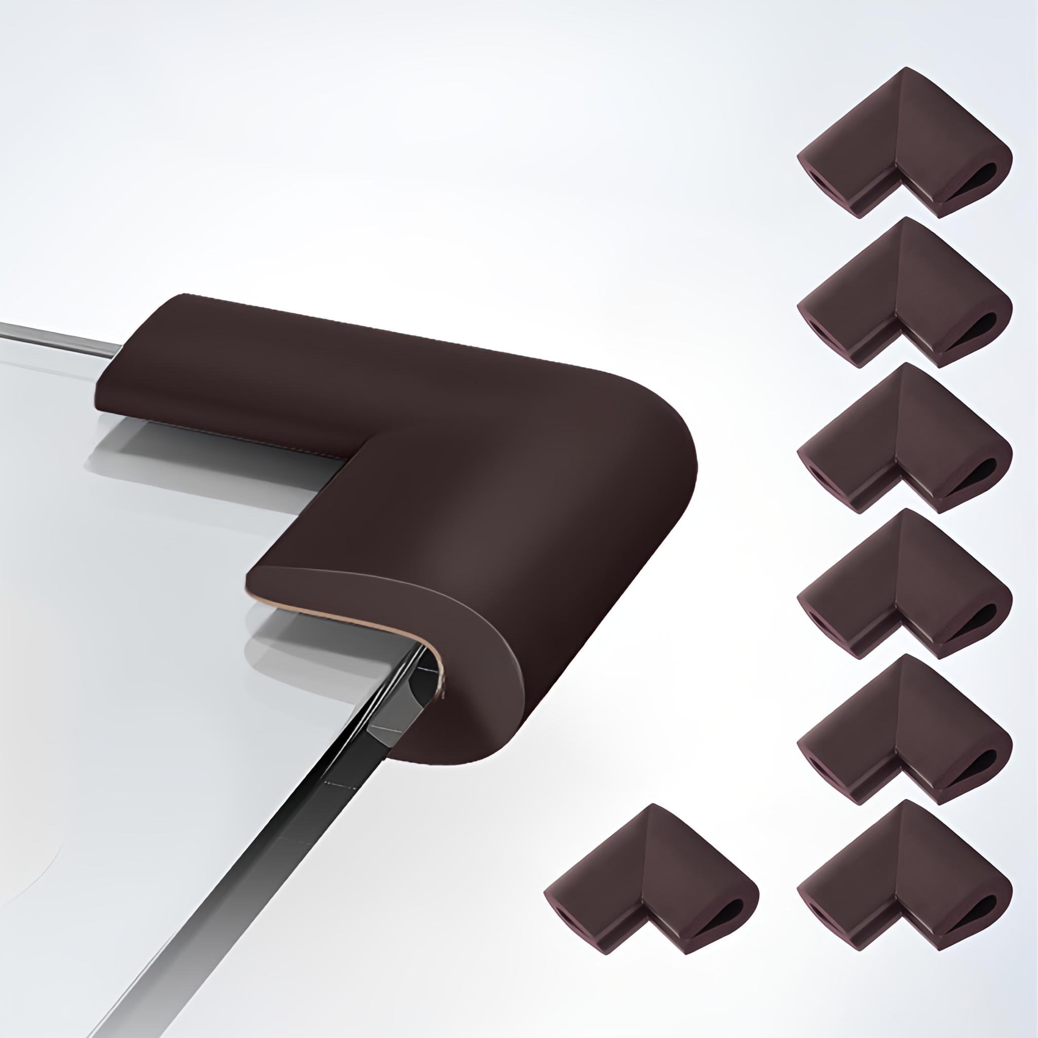 KidDough U - Shape Corner Guards for Kids Safety, Table Corners Edge Protector, Baby Proofing Edge & Corner Guards, for Thin Table Tops, Brown (8pcs/Pack) - U - Shape Corner Guard (Brown)
