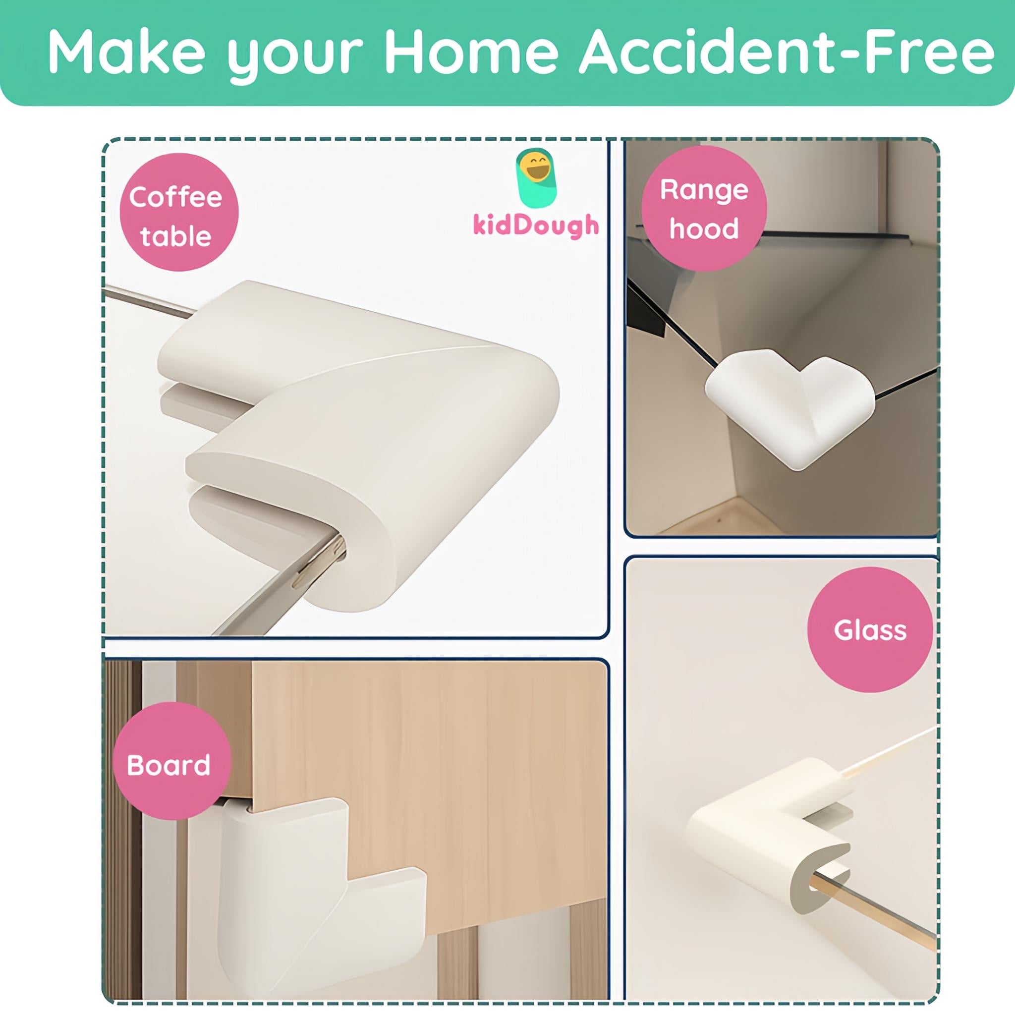 KidDough U-Shape Table Corner Guards for Kids Safety, White (8pcs/Pack)