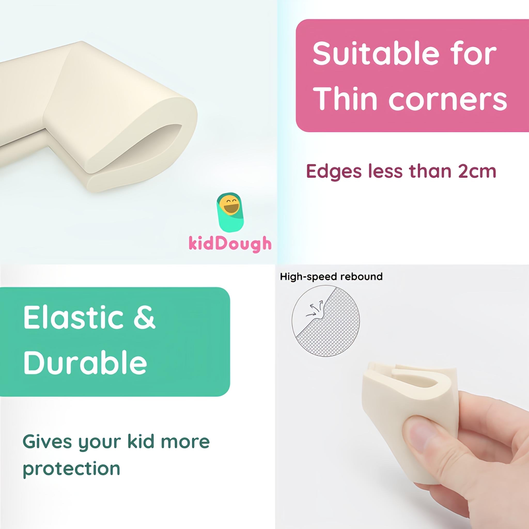 KidDough U-Shape Table Corner Guards for Kids Safety, White (8pcs/Pack)