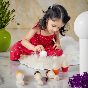 Kidocoo Wooden Bowling Pins - Pretend & Play Toys