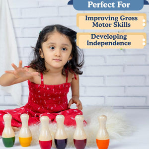 Kidocoo Wooden Bowling Pins - Pretend & Play Toys