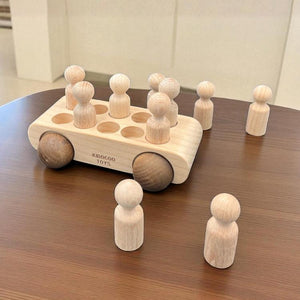 Kidocoo Wooden Car With Pegs - Wooden Vehicles