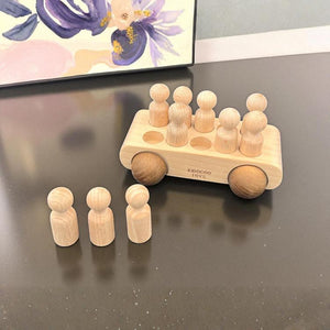 Kidocoo Wooden Car With Pegs - Wooden Vehicles