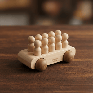 Kidocoo Wooden Car With Pegs - Wooden Vehicles