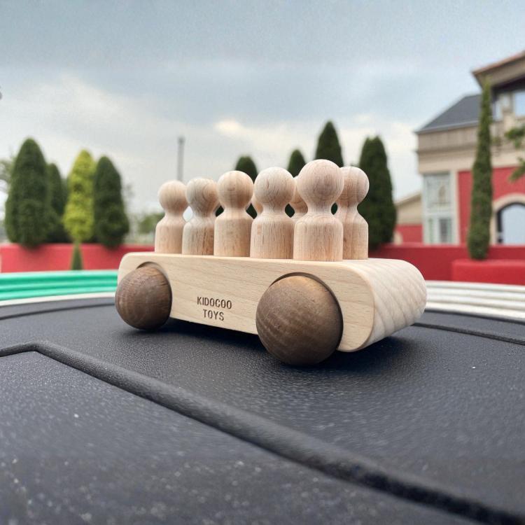 Kidocoo Wooden Car With Pegs - Wooden Vehicles