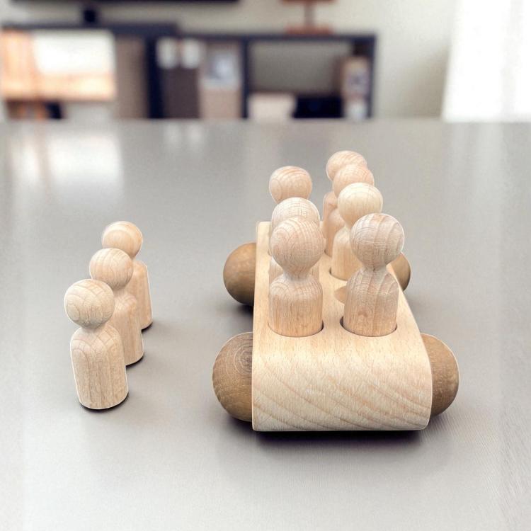 Kidocoo Wooden Car With Pegs - Wooden Vehicles