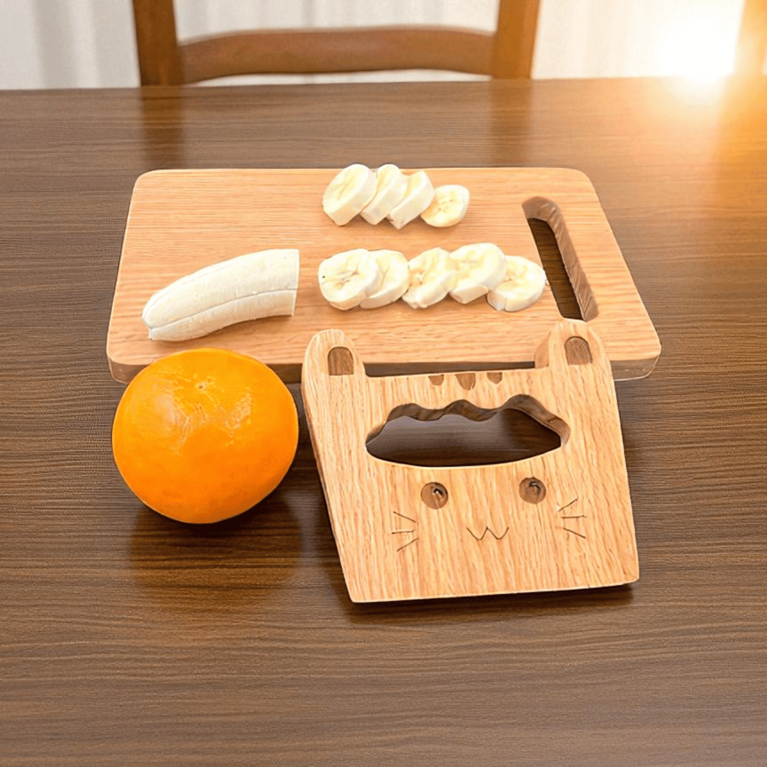 Kidocoo Wooden Chopping Board with Wooden Knife - CB - 02
