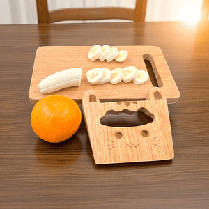 Kidocoo Wooden Chopping Board with Wooden Knife - CB - 02