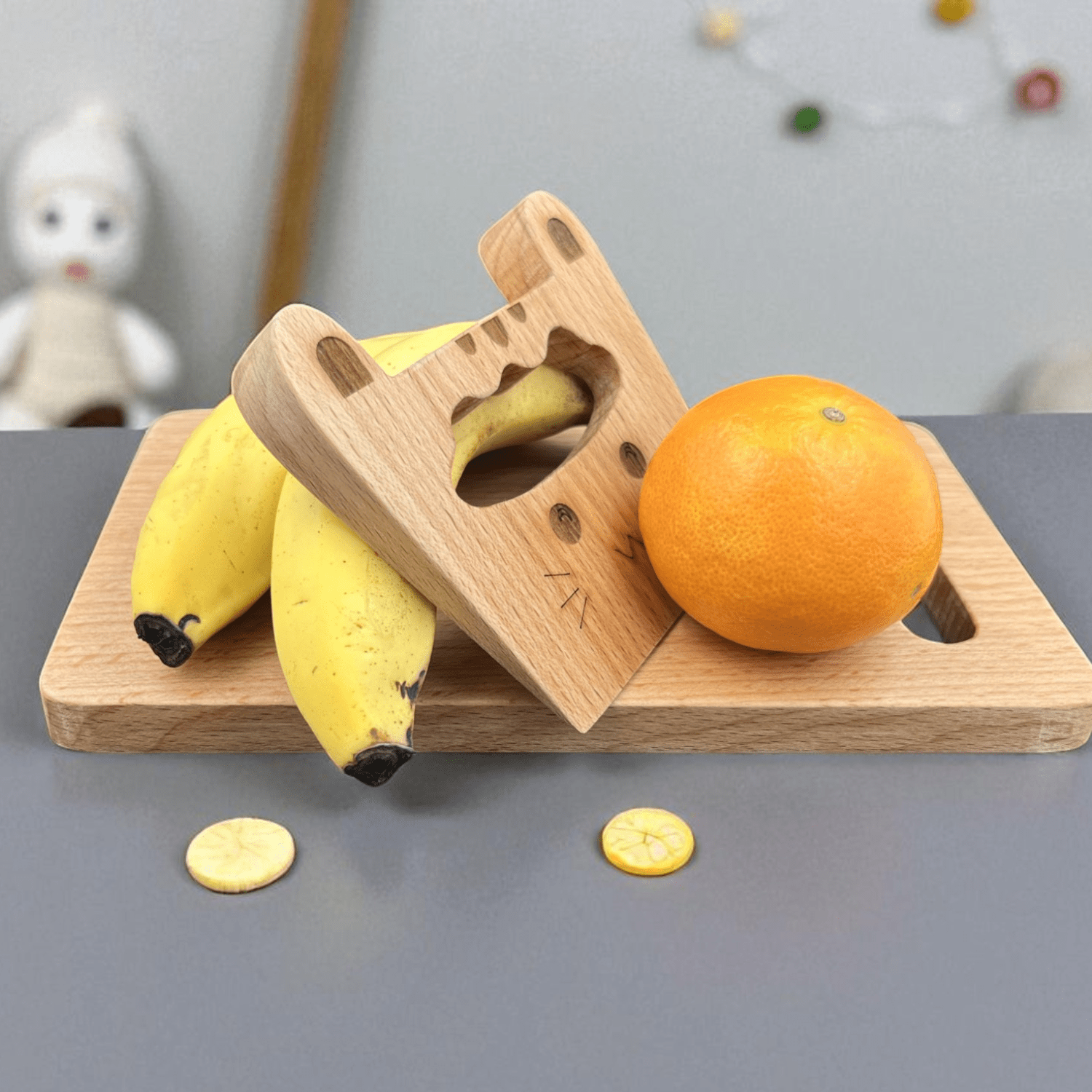 Kidocoo Wooden Chopping Board with Wooden Knife - CB - 02