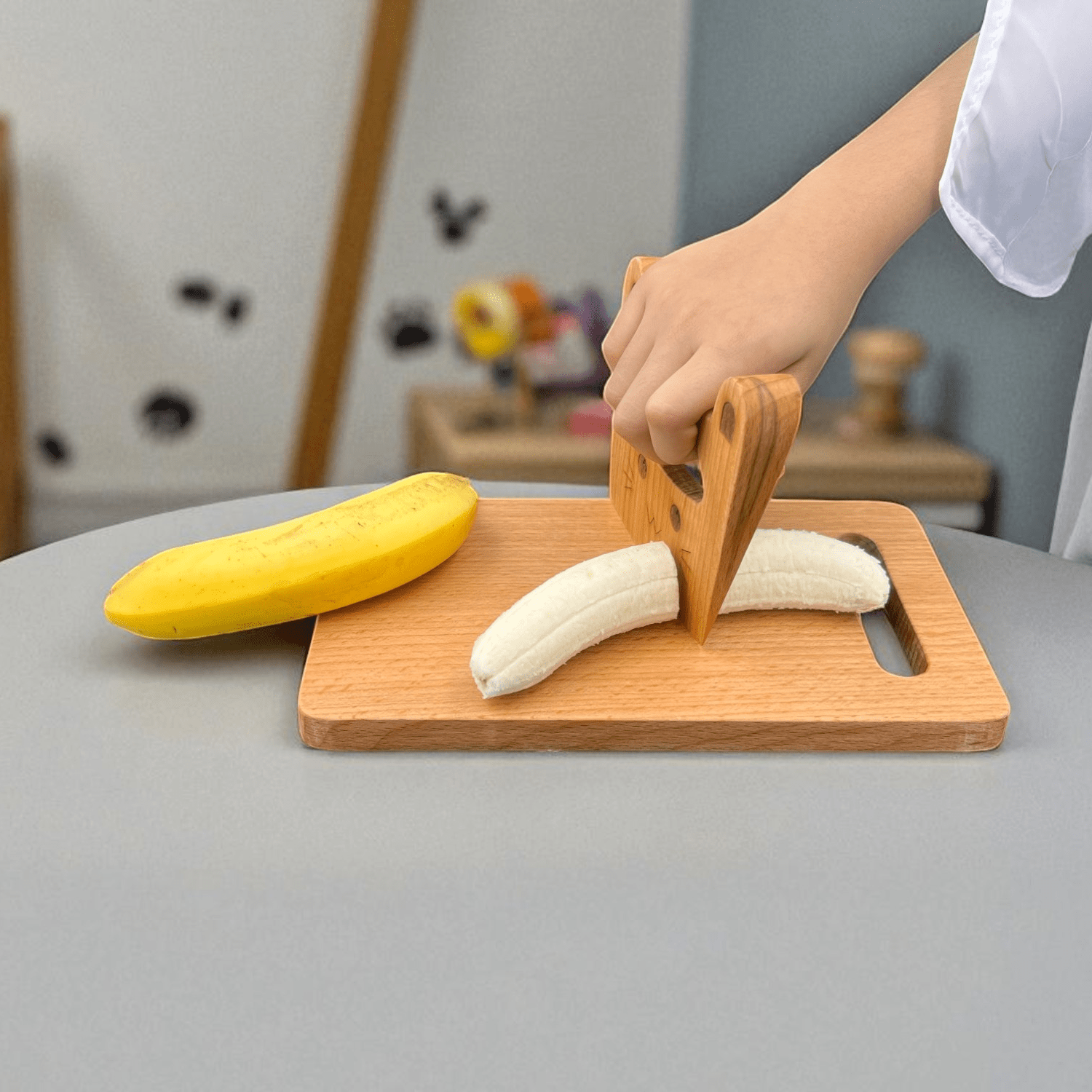 Kidocoo Wooden Chopping Board with Wooden Knife - CB - 02