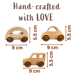 Kidocoo Wooden Toy Car Set - Wooden Vehicles