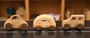 Kidocoo Wooden Toy Car Set - Wooden Vehicles