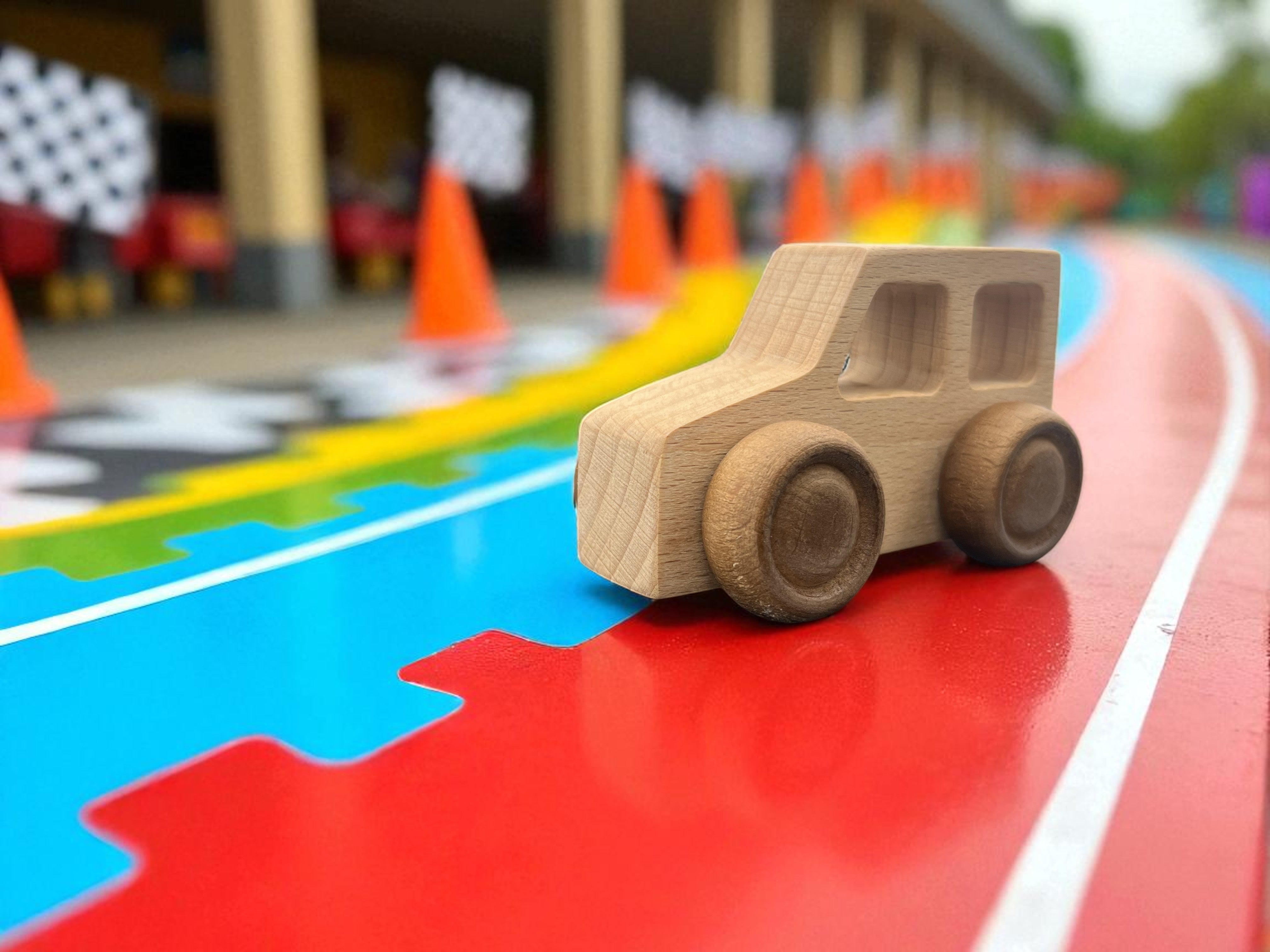 Kidocoo Wooden Toy Car Set - Wooden Vehicles