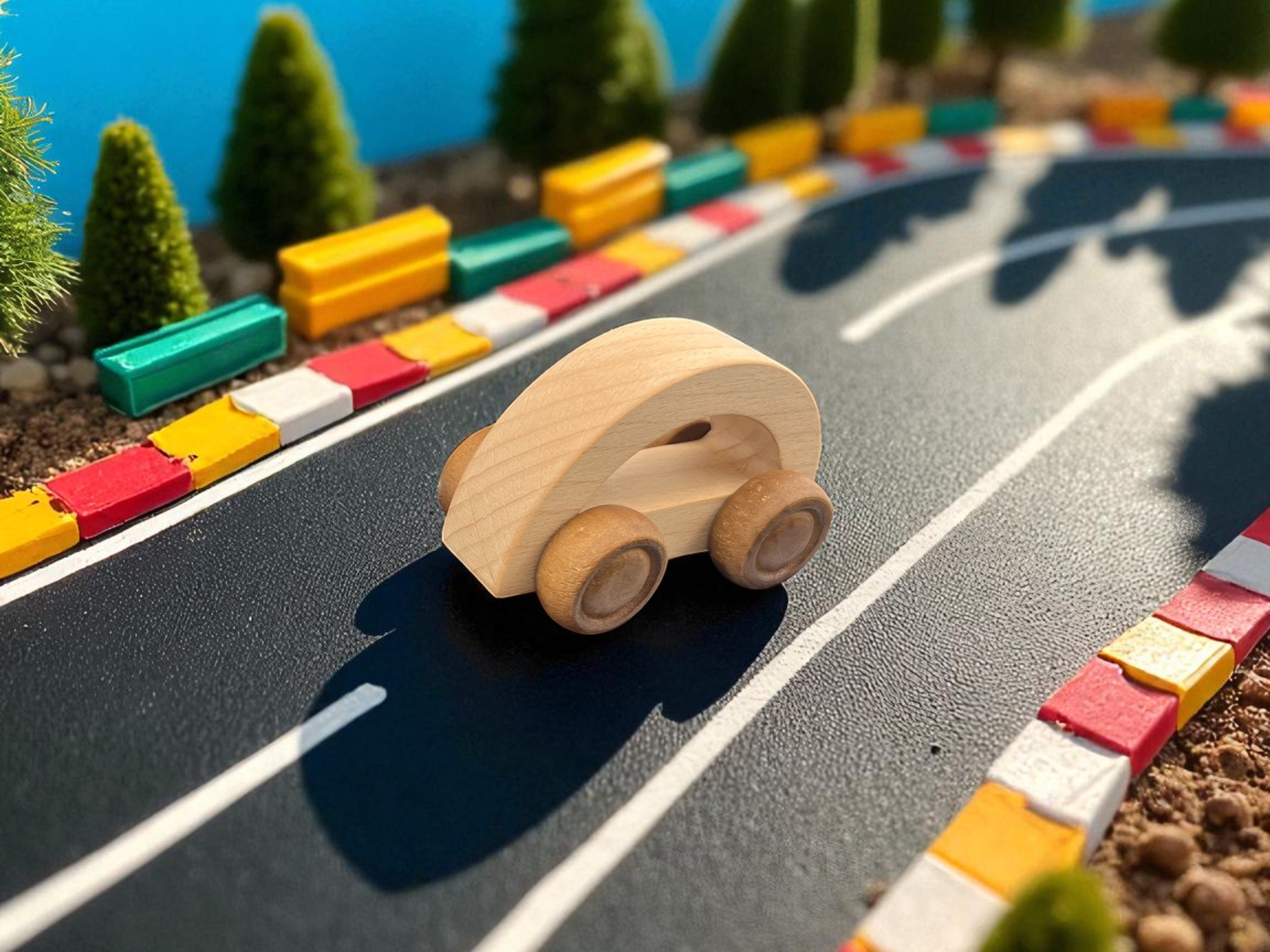 Kidocoo Wooden Toy Car Set - Wooden Vehicles