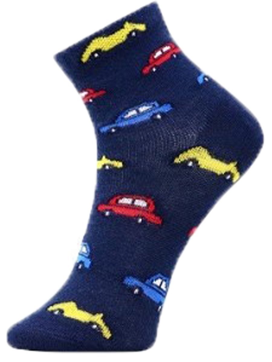 Kids Ankle Length Socks: Party Wagon- Navy - SOC-PWNV-6-12