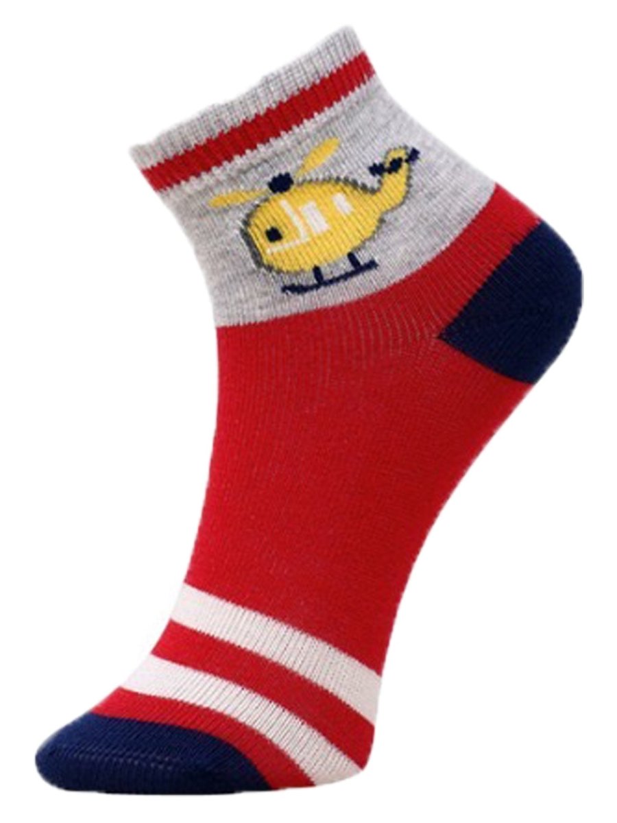 Kids Ankle Length Socks:Rider:Red - SOC-AF-RDRED-6-12