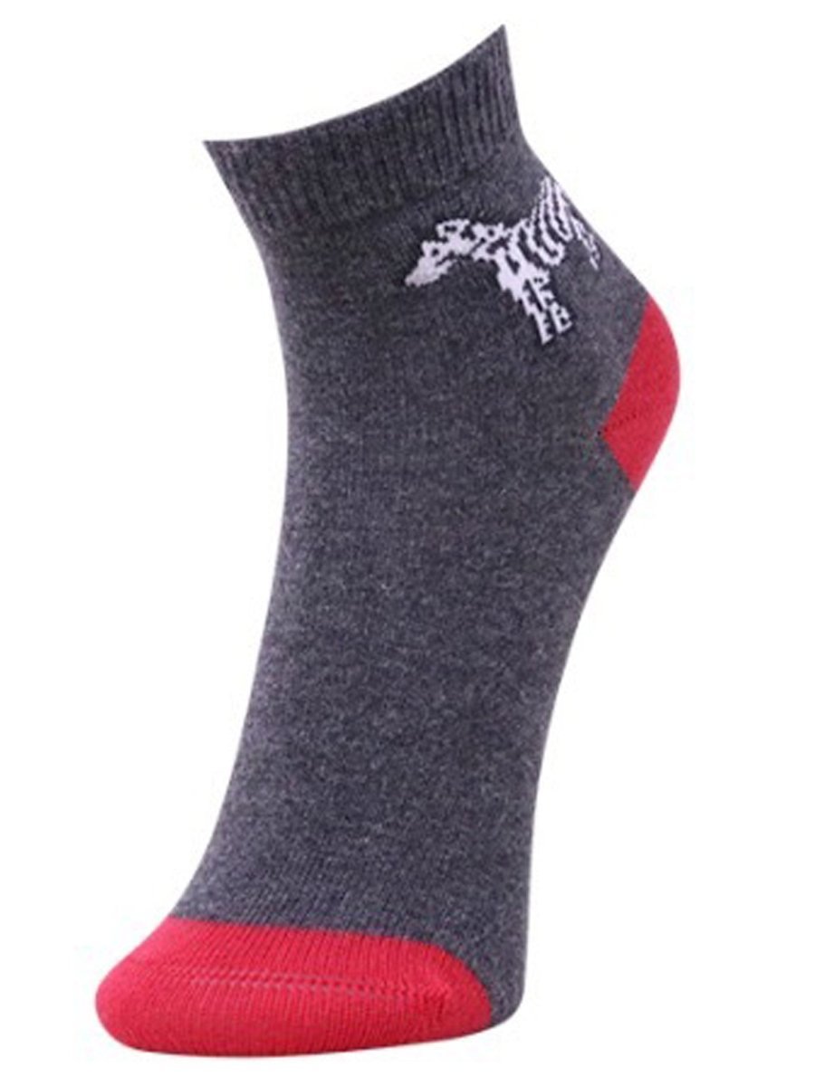 Kids Ankle Length Socks:Zebra:Ash - SOC-AF-ZBAS-6-12