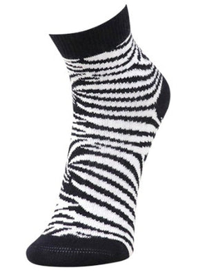 Kids Ankle Length Socks:Zebra:Black - SOC-AF-ZBBL-6-12